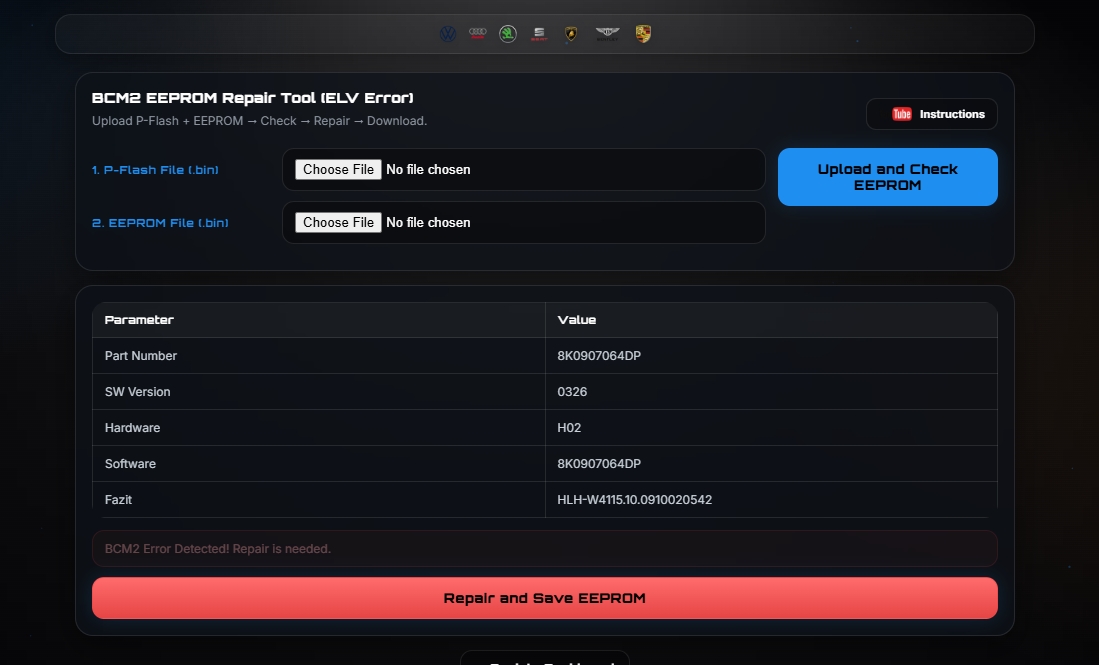 VAG BCM2 ELV Error Repair